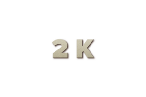 2 k subscribers celebration greeting Number with card board 2 design png