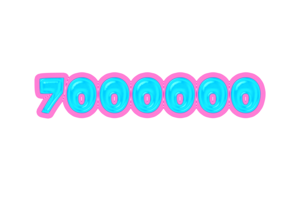 7000000 subscribers celebration greeting Number with jelly design png