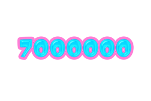 7000000 suscriptores celebracion saludo número con jalea diseño png