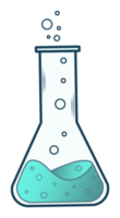 ilustración de un azul magia poción en un vaso frasco. dibujos animados estilo png