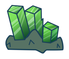 illustration of green magic stone graph cartoon style png