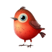 rojo pájaro dibujos animados ai generativo png