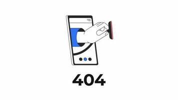 Health screening 404 error animation. Telehealth telemedicine. Empty state 4K video concept footage with alpha channel transparency. Outline colour page not found flash message for UI, UX web design
