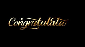 Congratulations Text Animation with Lettering Style for Greeting video