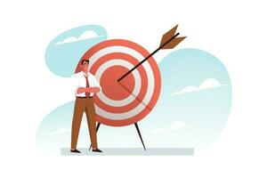 Aim, goal achievement, business success concept vector