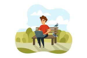 Freelance, remote work, business concept vector