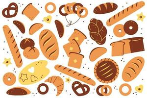 Bakery doodle set vector