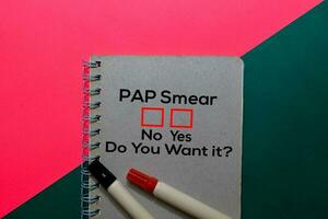 PAP Smear, Do You Want it Yes or No. On office desk background photo