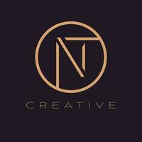 Creative vector logo design. Letters N and T logotype. Initials NT emblem logo template.