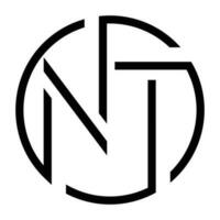 NT initials vector icon design. Letters N and T flat icon.