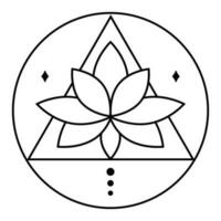 Sacred geometry and lotus flower vector icon design. Esoteric flat icon.