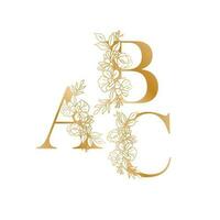 ABC vector logo design. Floral A, B and C logotype. Natural emblem.
