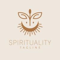 Spirituality vector logo design. Dragonfly and sacred geometry logotype. Esoteric logo template.