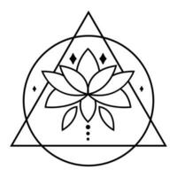 Sacred geometry and lotus flower vector icon design. Esoteric flat icon.