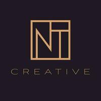 Creative vector logo design. Letters N and T logotype. Initials NT emblem logo template.