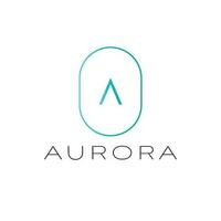 Aurora vector logo design. Letter A logotype. Initial modern logo template.