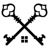 House and key vector icon design. Real estate flat icon.
