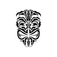 Pattern mask. Black tattoo in the style of the ancient tribes. Polynesian style. over white background. vector