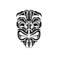 Pattern mask. Black tattoo in the style of the ancient tribes. Polynesian style. Vector over white background.