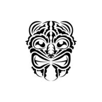 Pattern mask. Black tattoo in the style of the ancient tribes. Simple style. illustration isolated on white background. vector
