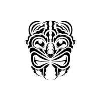 Pattern mask. Black tattoo in the style of the ancient tribes. Simple style. Vector illustration isolated on white background.