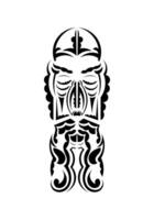 Face in the style of ancient tribes. Tattoo patterns. Flat style. Vector illustration.