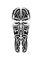 Mask in traditional tribal style. Tattoo patterns. Isolated on white background. Vetcor. vector