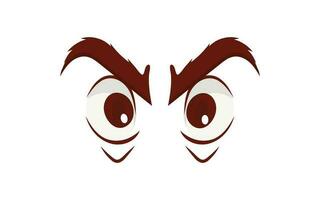 flat design angry cartoon eyes icon vector illustration