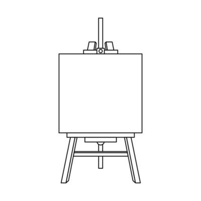 Wooden easels, one stands with blank canvas on white background 2061211  Vector Art at Vecteezy