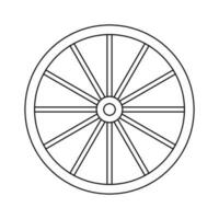 Wood Tire Outline Icon Illustration on White Background vector