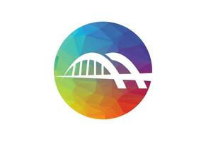 Low Poly and Creative abstract Bridge logo design, Vector design template