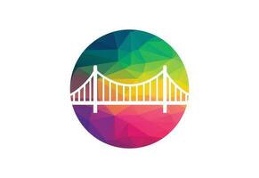 Low Poly and Creative abstract Bridge logo design, Vector design template