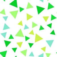 Geometric seamless pattern of green, yellow, turquoise triangles for textile, paper and other surfaces vector