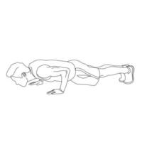 Man Gym Pushup line art vector