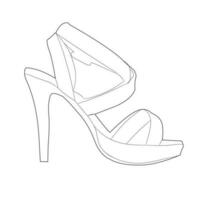 señoras Zapatos línea Arte vector