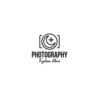 Creative moon photography logo design illustration idea vector