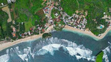 Aerial view of beauty of krakal Gunungkidul beach, Yogyakarta. Central Java, Indonesia, December 6, 2021 photo