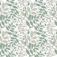 vector background seamless pattern of green leaves and flowers on white background.idea for a book cover design.gift wrapping paper or paper for product design.vector illustration.silhouette style.