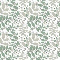 vector background seamless pattern of green leaves and flowers on white background.idea for a book cover design.gift wrapping paper or paper for product design.vector illustration.silhouette style.