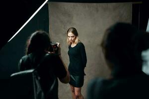 woman posing for photographer studio professional photo