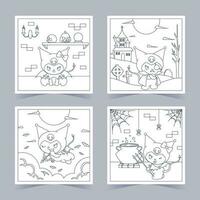 Cute Little Devil Character Coloring Book vector