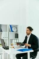 office worker office work blue document folder Lifestyle photo