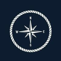 illustration vector of compass on black background