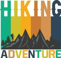 Hiking Adventure T-shirt Design vector