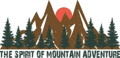 The Spirit of Adventure Mountain T-shirt Design vector