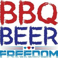 Bbq Beer Freedom T-shirt Design vector
