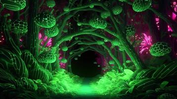 Magic forest background with glowing lights. . video