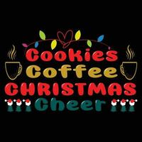 Cookies Coffee Christmas Cheer T-shirt Design vector