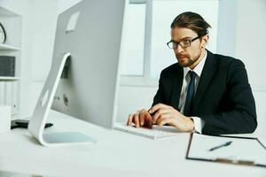 office worker documents in hand communication by phone Lifestyle photo