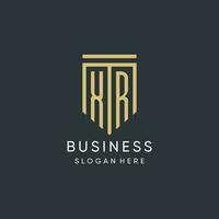 XR monogram with modern and luxury shield shape design style vector